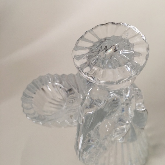 Avon Vintage 24% Lead Crystal Glass Praying Angels Candle Holders Set 7" Holiday - Picture 11 of 16